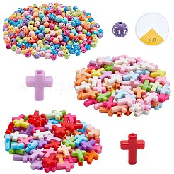 600pcs 3 styles de perles acryliques opaques&nbsp;SACR-PA0001-12
