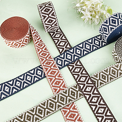16 ярд 4-х цветных плоских ромбовидных лент из поликоттона в этническом стиле SRIB-WR0001-04