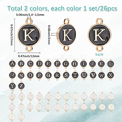 52 шт. 2 цвета сплава эмаль буква звенья соединительные подвески&nbsp;ENAM-SC0006-62