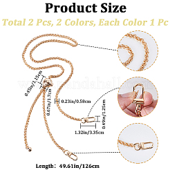 2 шт. 2-х цветные регулируемые ручки для сумок из сплава пшеницы FIND-CN0001-66