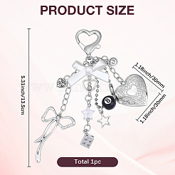 1 colgante de aleación con forma de corazón y lazo&nbsp;KEYC-BM0001-22