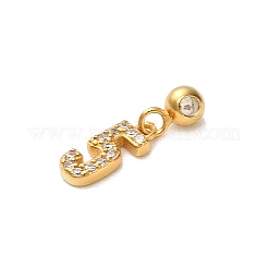 925 breloque européenne en argent sterling avec micro pavé de zircones cubiques transparentes&nbsp;STER-A045-01G-5