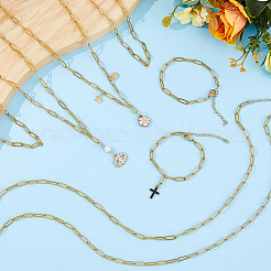 Наборы цепочек-скрепок и браслетов из хирургической нержавеющей стали 316l SJEW-HS00002