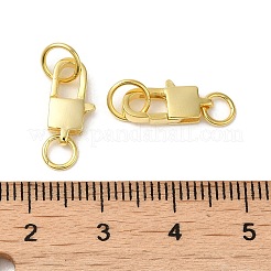 スターリングシルバー製カニカン、丸カン付き 925 個  スタンプ925個付きの正方形  18KGP本金メッキ  13x6.5x2.8mm&nbsp;STER-D006-24G
