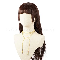 Collana multistrato con nodo di corda di perline di vetro per donna&nbsp;NJEW-JN03907