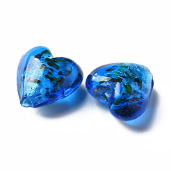 Perline di vetro in lamina d'argento fatte a mano a lume&nbsp;FOIL-T005-01-M