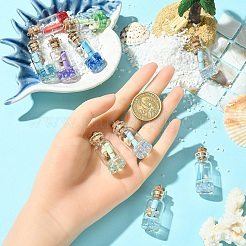 10 шт. стеклянная бутылка желаний подвеска украшения&nbsp;GLAA-YW0005-08