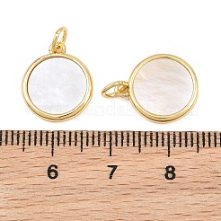 Pendentifs en laiton avec coquillage blanc&nbsp;CU-CBA9482-04G-02