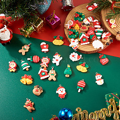 40pcs 20 Arten Weihnachtsthema-undurchsichtige Harzanhänger&nbsp;RESI-TA0003-58