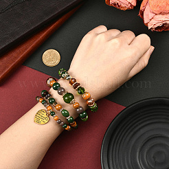 1 комплект браслетов из дерева и бусин в стиле бохо для женщин&nbsp;BJEW-SP0001-12