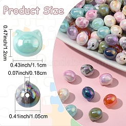 50шт УФ-покрытие непрозрачные акриловые бусины OACR-YW0003-10A