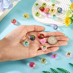 24 шт. 12-х цветные прозрачные стеклянные подвески в форме яблока DGLA-TA0001-35