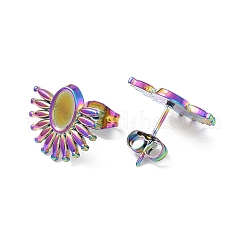 Ионное покрытие (ip) 304 нержавеющая сталь серьги-гвоздики фурнитура EJEW-I285-01MC