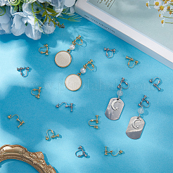 28 шт. 2-х цветная фурнитура для сережек-клипс из нержавеющей стали 316 EJEW-BBC0001-84