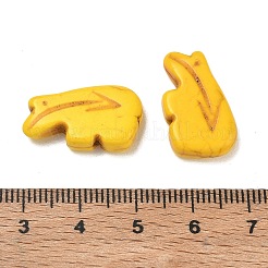 染色された合成ターコイズビーズ  ズニベア  きいろ  12.5x20.5x5mm  穴：1.2mm&nbsp;GG-CBA79F7-01E