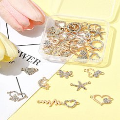 30 шт. 12 стиля сплава хрустальные стразы звенья/соединители&nbsp;FIND-FS0004-39