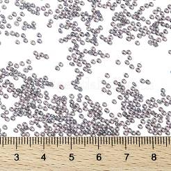 MIYUKIラウンドロカイユビーズ  日本製シードビーズ  15/0  （rr360)裏地付きライトアメジストab  1.5mm  穴：0.7mm  約5555個/10g&nbsp;X-SEED-G009-RR0360