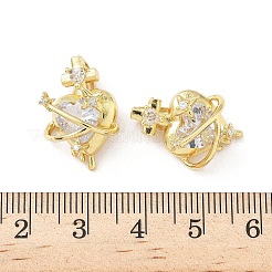 Латунные микропаве прозрачные подвески с фианитом&nbsp;KK-B141-22G