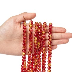 Окрашенного распылением треск стеклянные бусы нити&nbsp;CCG-Q002-8mm-10