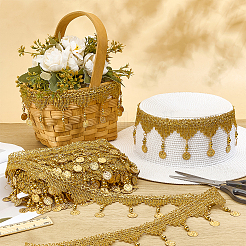 Полиэстеровая кружевная лента с кисточкой&nbsp;OCOR-WH0082-462