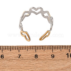 Anneaux de manchette bicolores en acier inoxydable 304&nbsp;RJEW-S635-01GP-Q