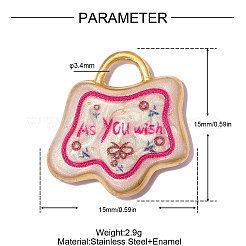 304 Edelstahl-Emaille-Anhänger&nbsp;STAS-OY014-30G
