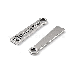 合金のチベット風チャーム  カドミウムフリー＆鉛フリー  花の長方形  アンティークシルバー  22x4.5x1mm  穴：1.8mm&nbsp;FIND-B028-13AS