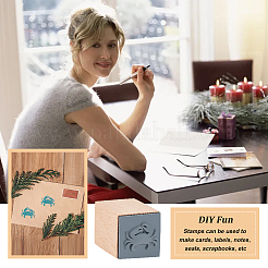 Holzstempel mit Gummi&nbsp;DIY-WH0002-65H