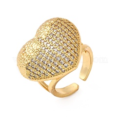 Открытые манжеты из латуни с микропаве и прозрачным цирконием для женщин&nbsp;RJEW-I111-09G