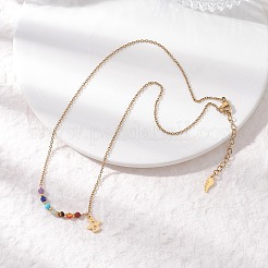 Подвеска с круглыми бусинами из натурального драгоценного камня чакра NJEW-JN05531-02