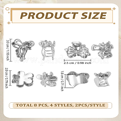 8 шт. 4 стиля заколки-когти из цинкового сплава&nbsp;PHAR-LP0002-06P