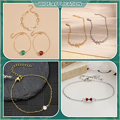 32шт 2 цвета 304 нержавеющая сталь трос цепочка браслет изготовление&nbsp;MAK-ME0001-11