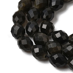 Естественный золотистый отлив обсидиан бисер пряди&nbsp;G-K376-F11-01