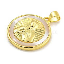 Стойка покрытие латунь паве природа ракушка религия подвески KK-C074-31G-02