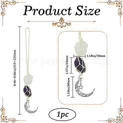 Pépites de cristal de quartz naturel et décorations de pendentif de pochette d'améthyste&nbsp;HJEW-WH20002-03F