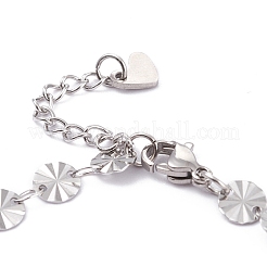 Устойчивые к потускнению браслеты из нержавеющей стали 304 с плоскими круглыми звеньями BJEW-I295-10P