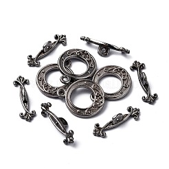チベット風合金マンテル  カドミウムフリー＆ニッケルフリー＆鉛フリー  ガンメタ色  ラウンド：19.5x16mm  バー：21mm  穴：1.5mm&nbsp;K08N9052