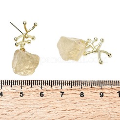 Серьги-гвоздики с подвесками из латунных самородков&nbsp;EJEW-D345-01G