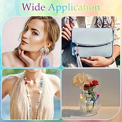 12 шт. 6-цветные блестящие акриловые круглые бусины с инкрустацией&nbsp;CLAY-YW0002-65