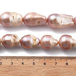 Нити натуральных бусин с ядровым жемчугом PEAR-B004-15F-01D