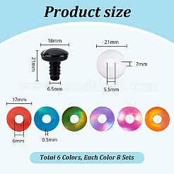 48 шт. 6-цветный глаз для безопасного изготовления поделок из смолы&nbsp;DIY-PH0030-99A
