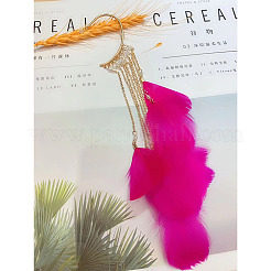 Серьги-каффы из сплава в стиле бохо с перьями-кисточками&nbsp;FS-WGB03F7-07