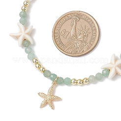 Ожерелья с подвесками в виде морских звезд из натурального окрашенного агата NJEW-JN05496-02