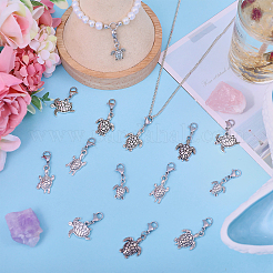 40 шт. 5 стиля подвеска из сплава морской черепахи&nbsp;HJEW-CA00038