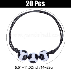 20шт пластиковый футбольный браслет из бисера&nbsp;BJEW-SP0001-20