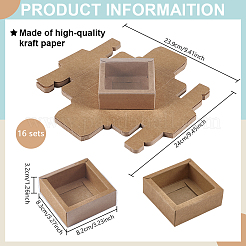Cajas de regalo de cartón y papel kraft con cajones&nbsp;CON-WH0085-129B