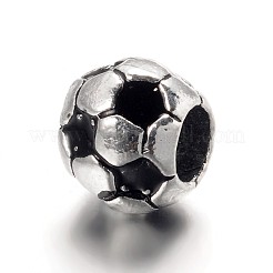 Große loch fußball / fußball legierung emaille europäische perlen&nbsp;LS-MPDL-L013-02B
