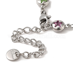 Латунные браслеты-цепочки со звездами BJEW-L685-08P