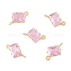 Прямоугольные подвески-коннекторы из латуни с инкрустацией кубическим цирконием&nbsp;KK-P347-05G