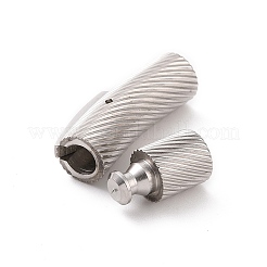 変色防止コラム 304 ステンレススチール製バヨネットネックレス留め具  ステンレス鋼色  30x8x7mm  穴：5mm&nbsp;STAS-O035-5mm-03